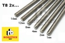 Tornillo Thsl T8 2x2 300mm 30cm Acme Cnc Varilla Roscada