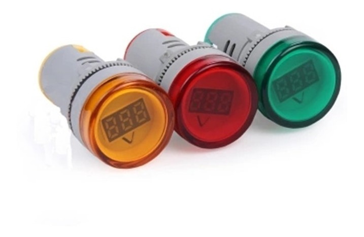 Voltímetro Testigo Ojo De Buey 22m 60v-500v Ac Colores