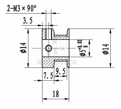 Polea Gt2 16 Dientes De Aluminio 5mm Impresora 3d Reprap Cnc