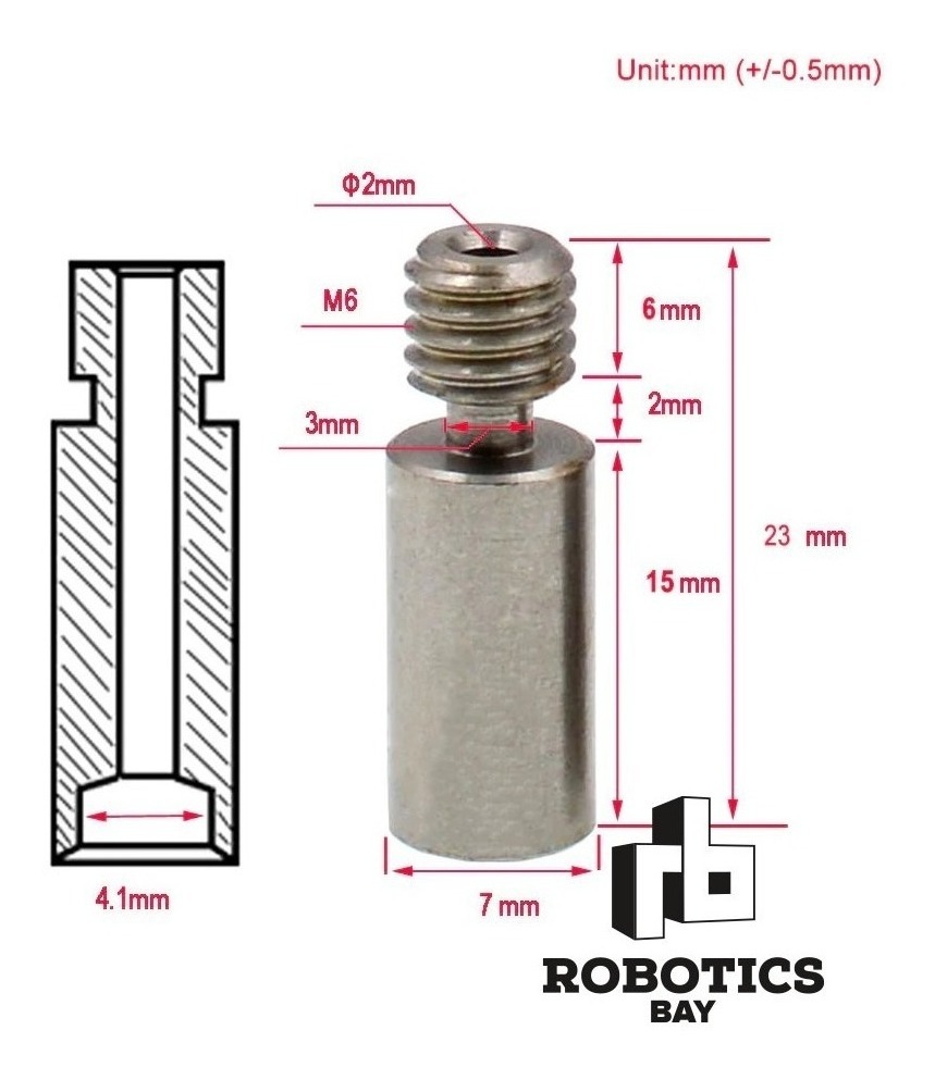 Garganta Barrel Chimera Mk8 Alta Temp. 1,75mm 3,0mm Ac.inox.