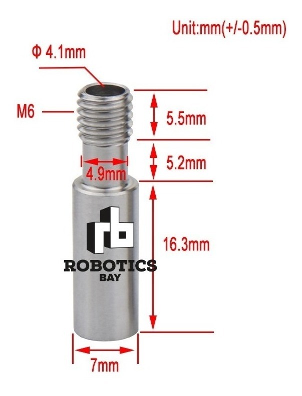 Garganta Barrel Chimera Mk8 Alta Temp. 1,75mm 3,0mm Ac.inox.