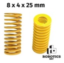 Resorte Amarillo Para Cama Caliente 8x4x25mm 50% Compresion