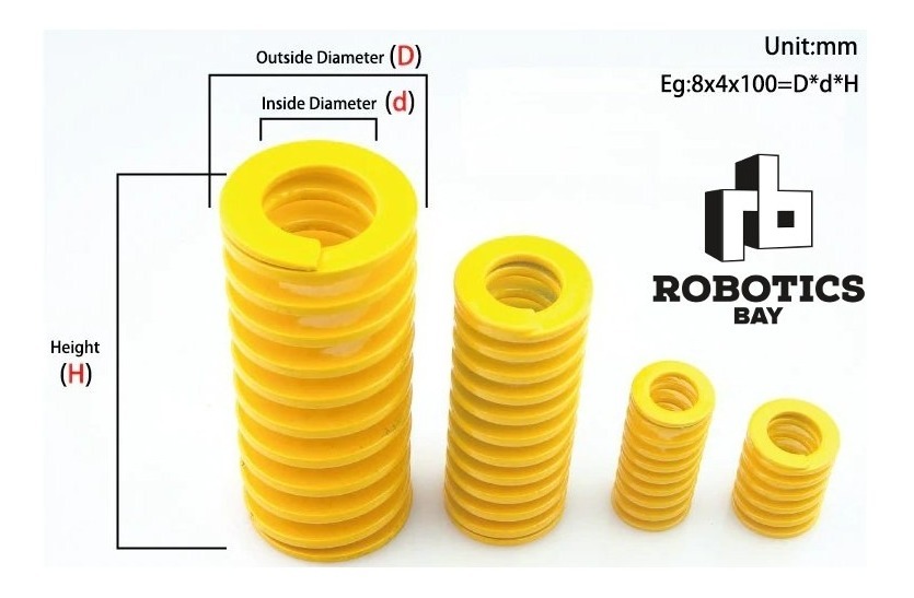 Resorte Amarillo Para Cama Caliente 8x4x25mm 50% Compresion