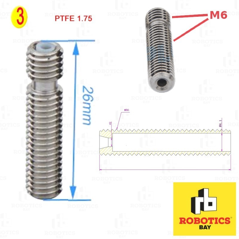 Garganta Barrel Hotend Mk8 Impresora 3d