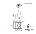10x Tuerca M5 Perfil 2020 Reforz. Tslot Vslot Bosch Impre 3d