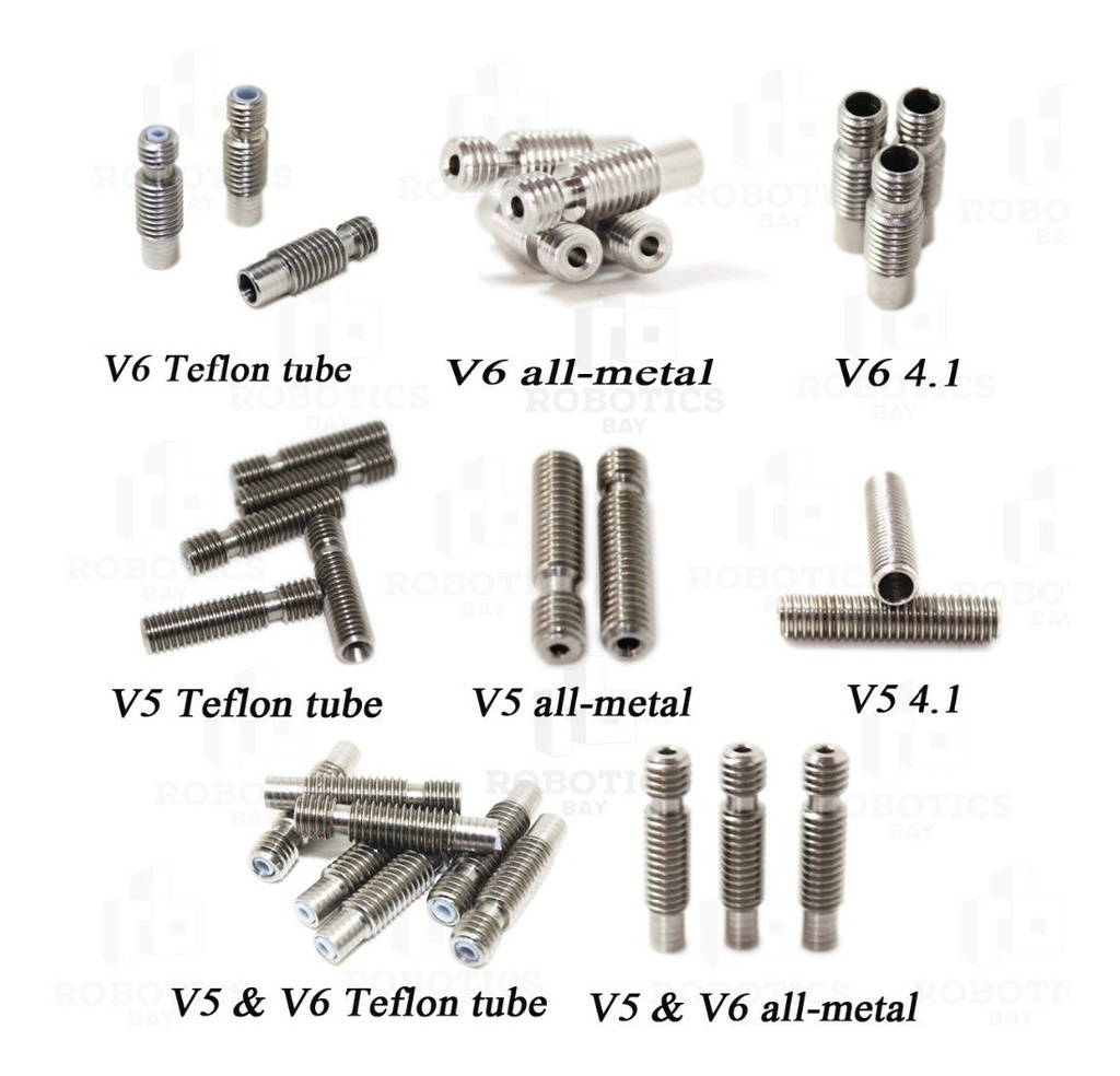 Garganta Barrel M6-m6 50 Mm Inoxidable Var 4.1 Hotend Mk8 3d