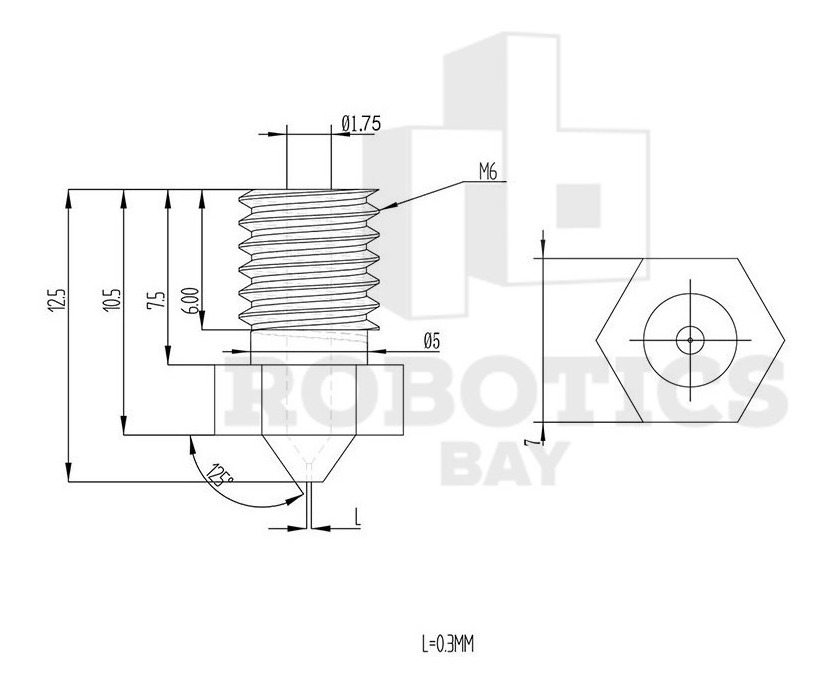 Pico Nozzle Hotend .2 .25 .3 .4 .5 .6 .8 1 Mm Extrusor Imp3d