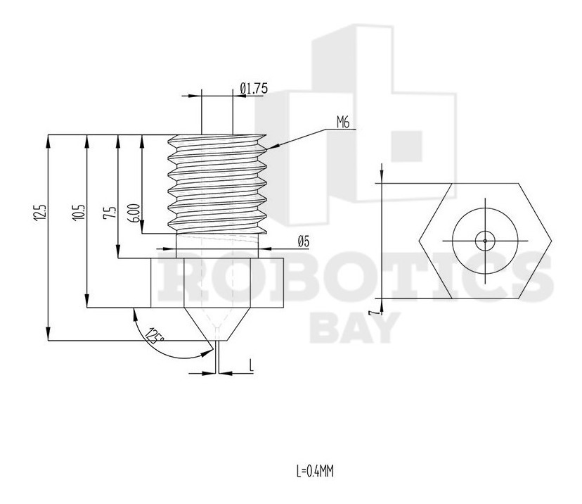 Pico Nozzle Hotend .2 .25 .3 .4 .5 .6 .8 1 Mm Extrusor Imp3d