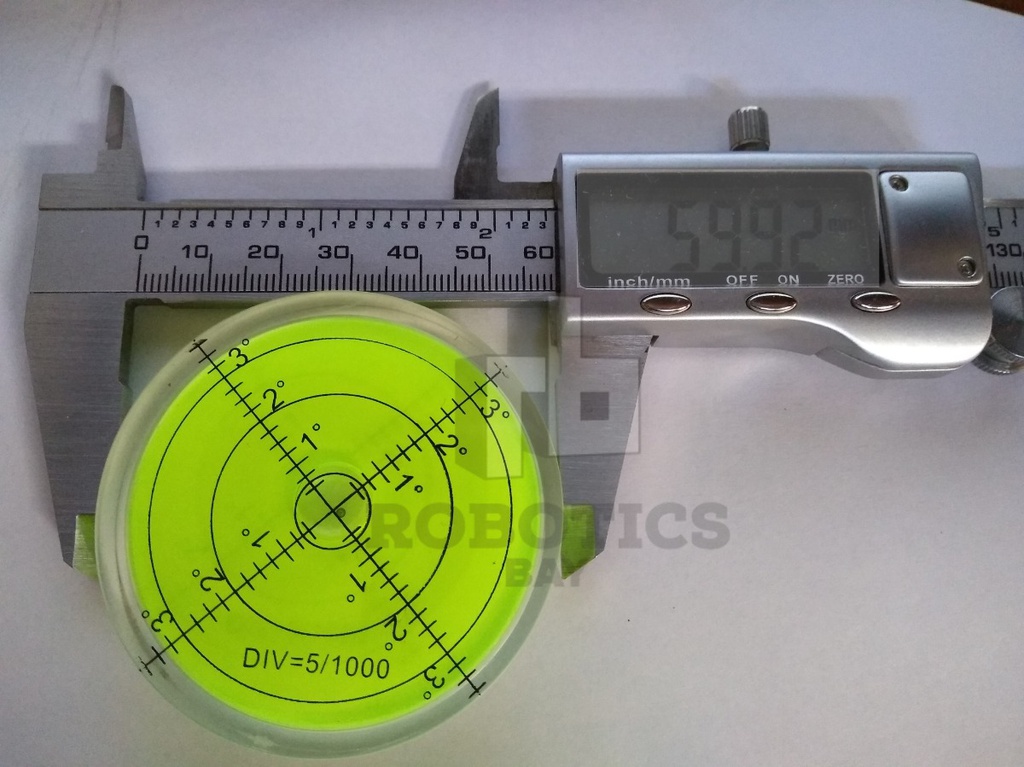 Nivel Burbuja Precisión Ojo De Buey 6 Cm, 0 A 3º  5/1000 Div