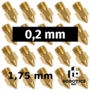 Pico Mk7 Mk8 De 0,2mm para Filamento 1,75mm