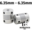 Acople Flexible 6.35x6.35 Aluminio 6.35-6.35mm Impresora 3d