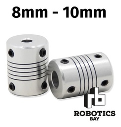 [P778267395] Acople Flexible 8x10 Aluminio 8mm-10mm Nema Impresora 3d