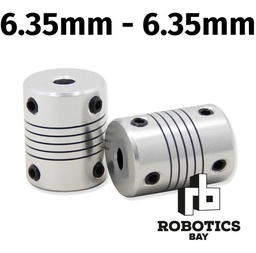 [P813604876] Acople Flexible 6.35x6.35 Aluminio 6.35-6.35mm Impresora 3d