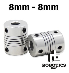 [P813598881] Acople Flexible 8x8 Aluminio 8mm-8mm Nema Impresora 3d