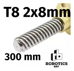 [P832686401] Tornillo Thsl T8 2x8 300mm 30cm Acme Cnc Varilla Roscada