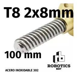 [P867052411] Tornillo Thsl 8mm T8 2x8 100mm 10cm Acme Cnc Varilla Roscada